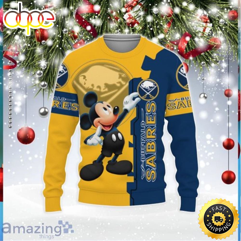 Buffalo Sabres Mickey Mouse Champions Football 3d All Over Printed