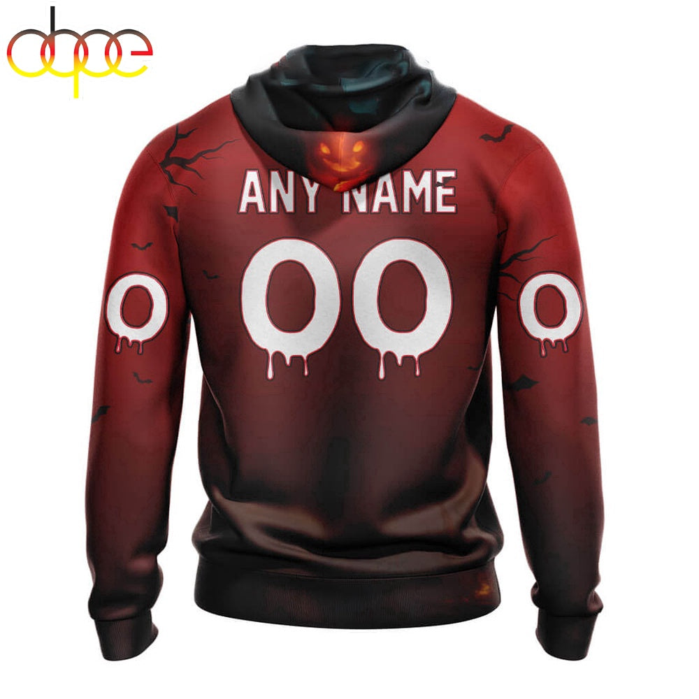 Custom Name And Number Kansas City Chiefs Horror Terrifier Ghoulish Halloween Day Hoodie