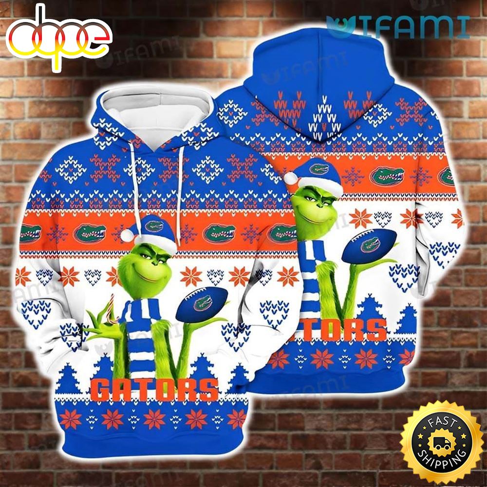 Florida Gators Hoodie 3D The Grinch Football Christmas Gators Gift