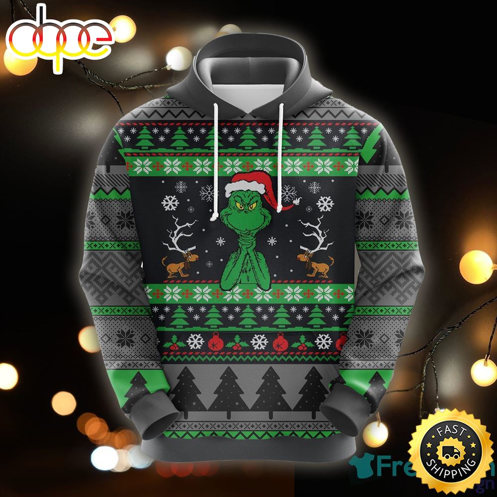 Grinch Christmas Cute Noel Mc Ugly 3D Hoodie All Over Print Gift For Men Women