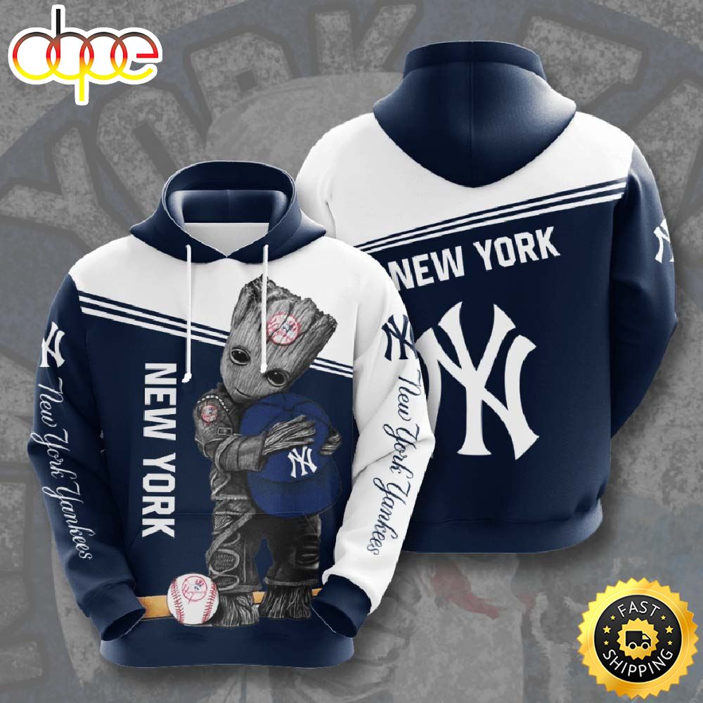 Groot Hold New York Yankee 3d Hoodie Yankee Gifts For Him