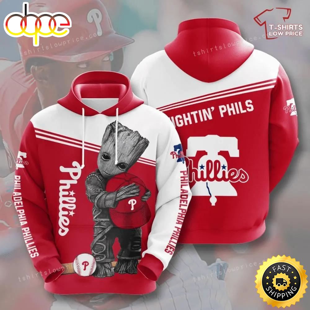 Groot Hold Philadelphia Phillies 3d Hoodie For Fans Men Women All Over Printed