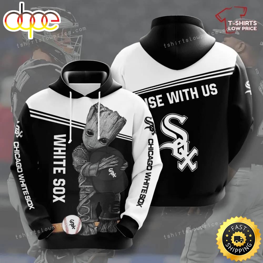 Groot Hugging Chicago White Sox All Over Printed 3d Hoodie