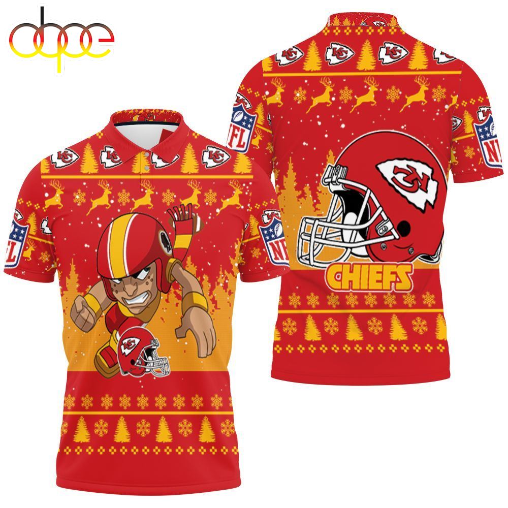 Helmet Logo Kansas City Chiefs Afc West Division Champions Super Bowl  Polo Shirt