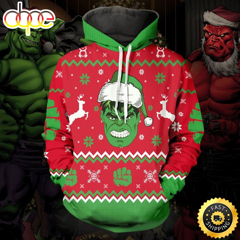 Hulk Smashin? Marvel Christmas Marvel Christmas All Over Print Shirt