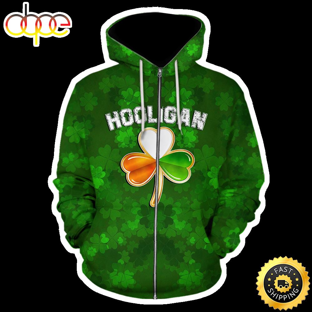 Irish Hooligan Celtic Shamrock 3D All Over Print Shirt