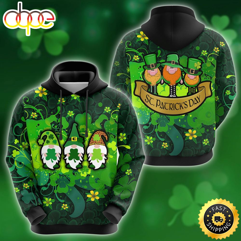 Irish Shamrock Gnom 3D All Over Print Shirt