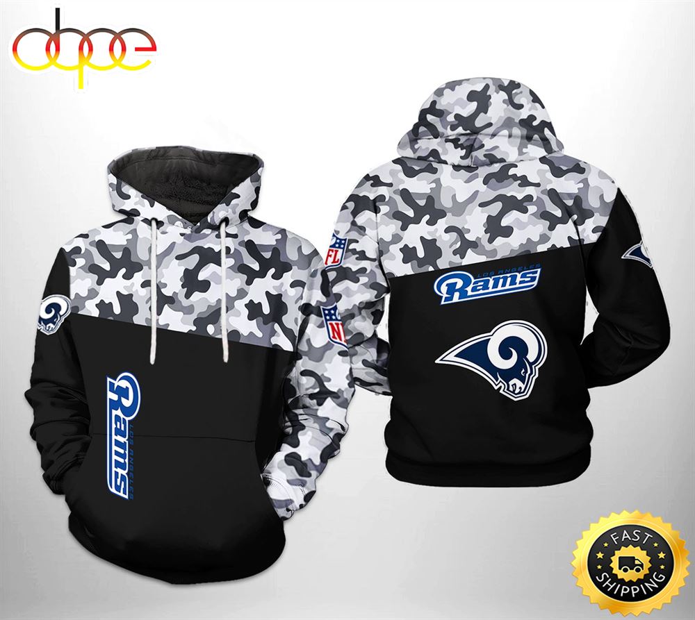 Los Angeles Rams NFL Camo Veteran Team 3D Printed HoodieZipper Hoodie