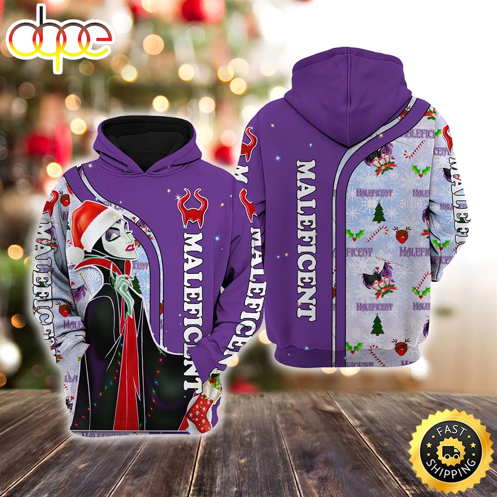 Maleficent Violet Christmas Disney  Christmas Hoodie All Over Print Shirts
