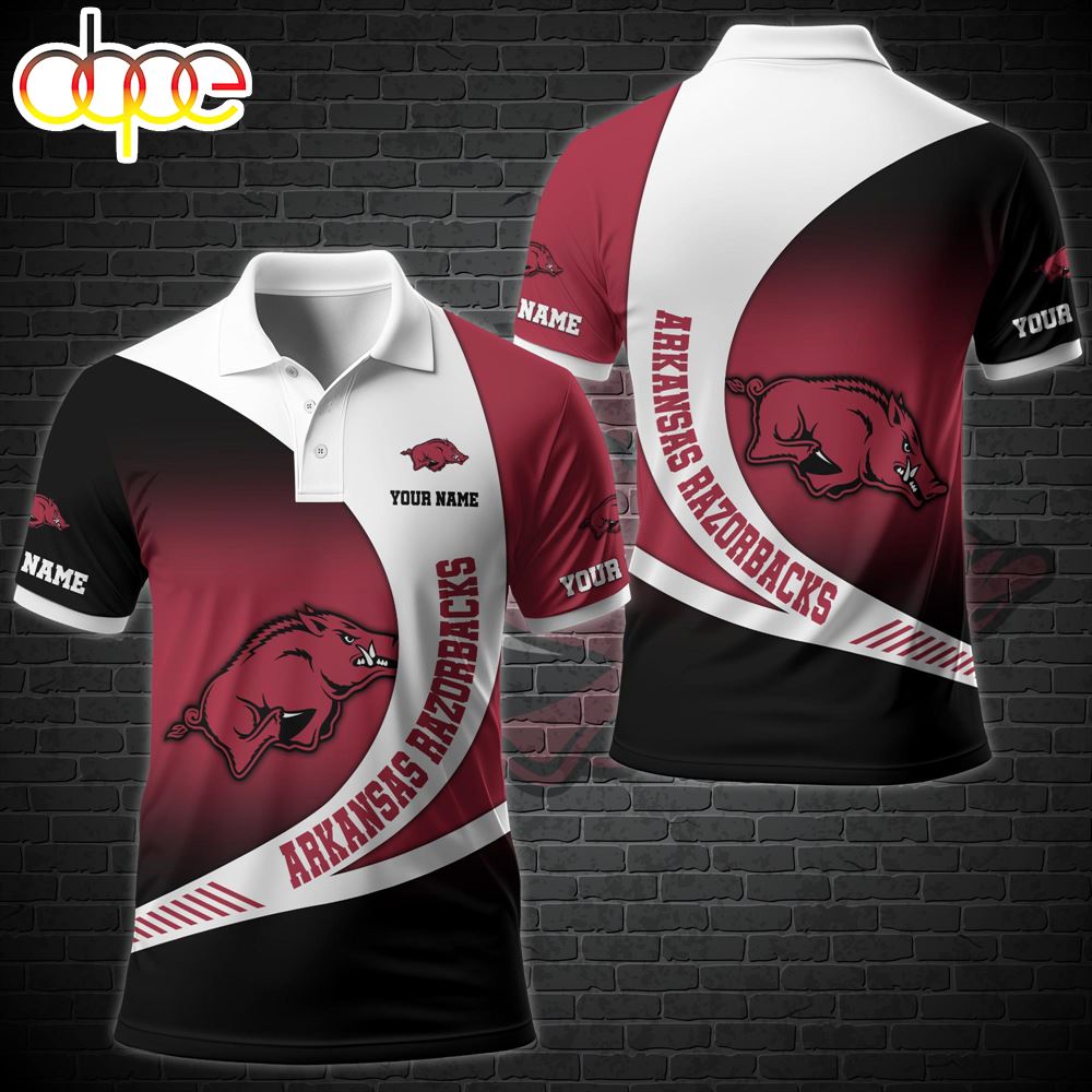 NCAA Arkansas Razorbacks Team Polo Shirt Custom Your Name