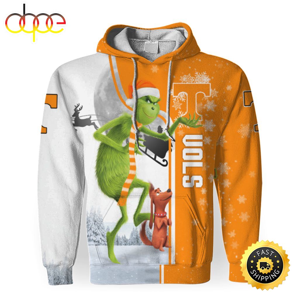 NCAA Tennessee Volunteers The Grinch Christmas Football Christmas Hoodie All Over Print Shirt