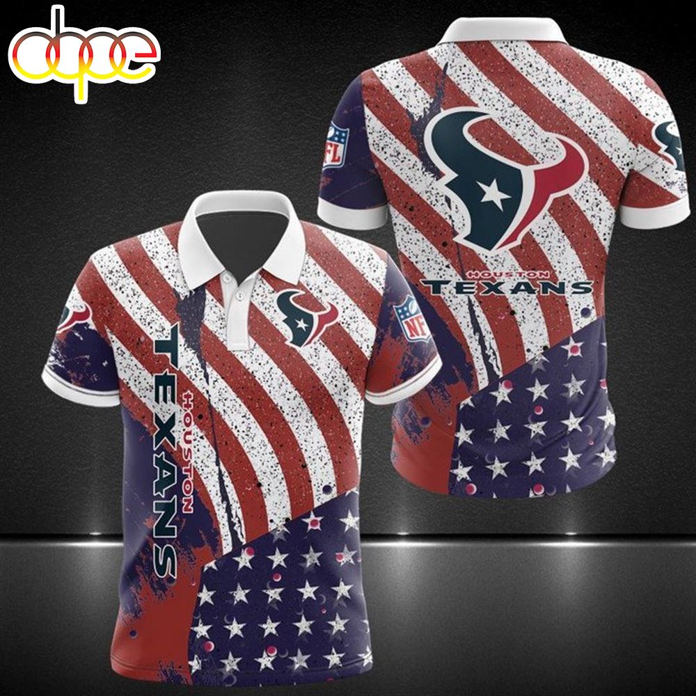 NFL Houston Texans American Flag Polo Shirt
