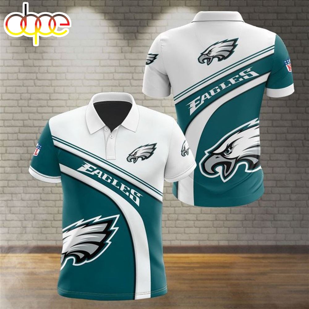 NFL Philadelphia Eagles Green White Polo Shirt