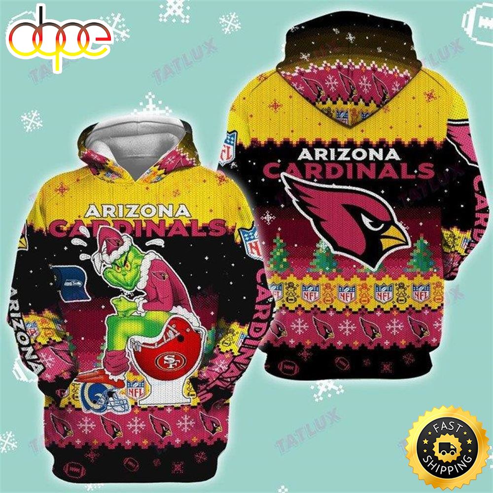 NFL Arizona Cardinals The Grinch Ugly Christmas Pullover Hoodie