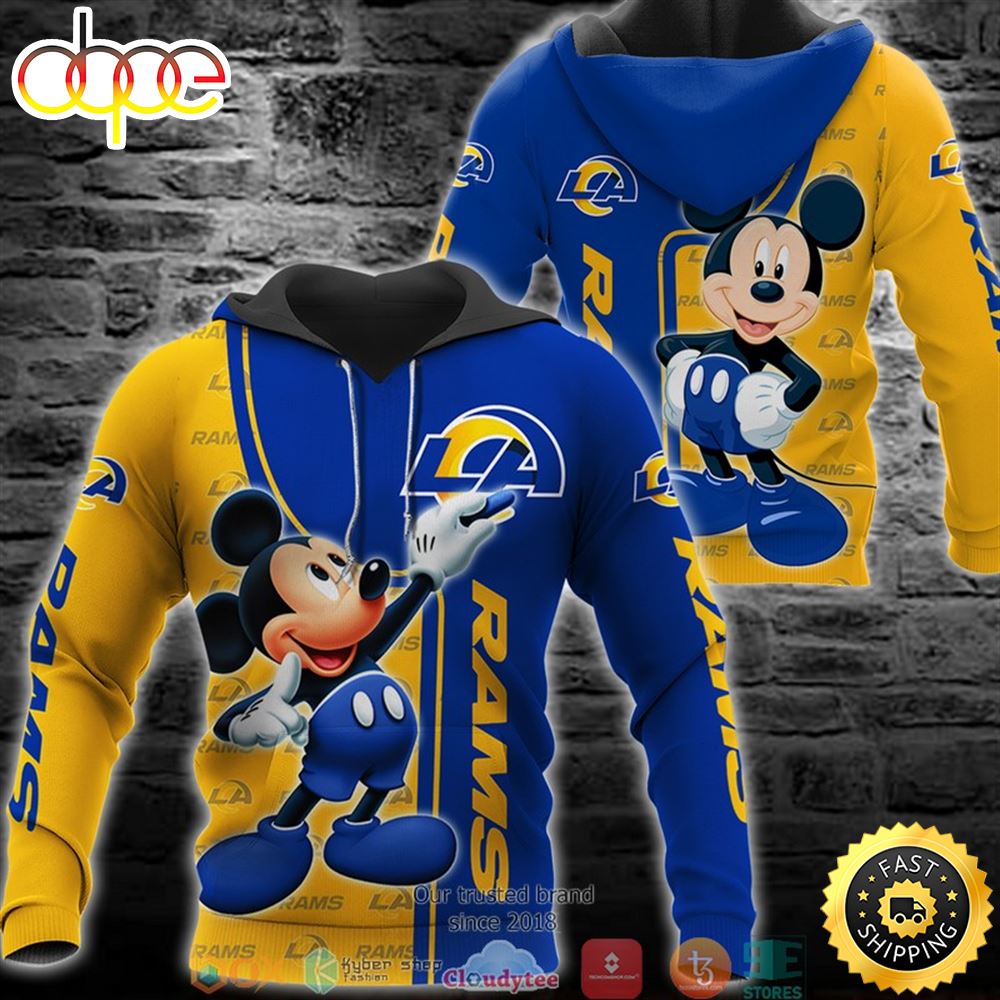 Nfl St. Louis Rams Mickey Mouse Disney 3d Full Printing Shirt