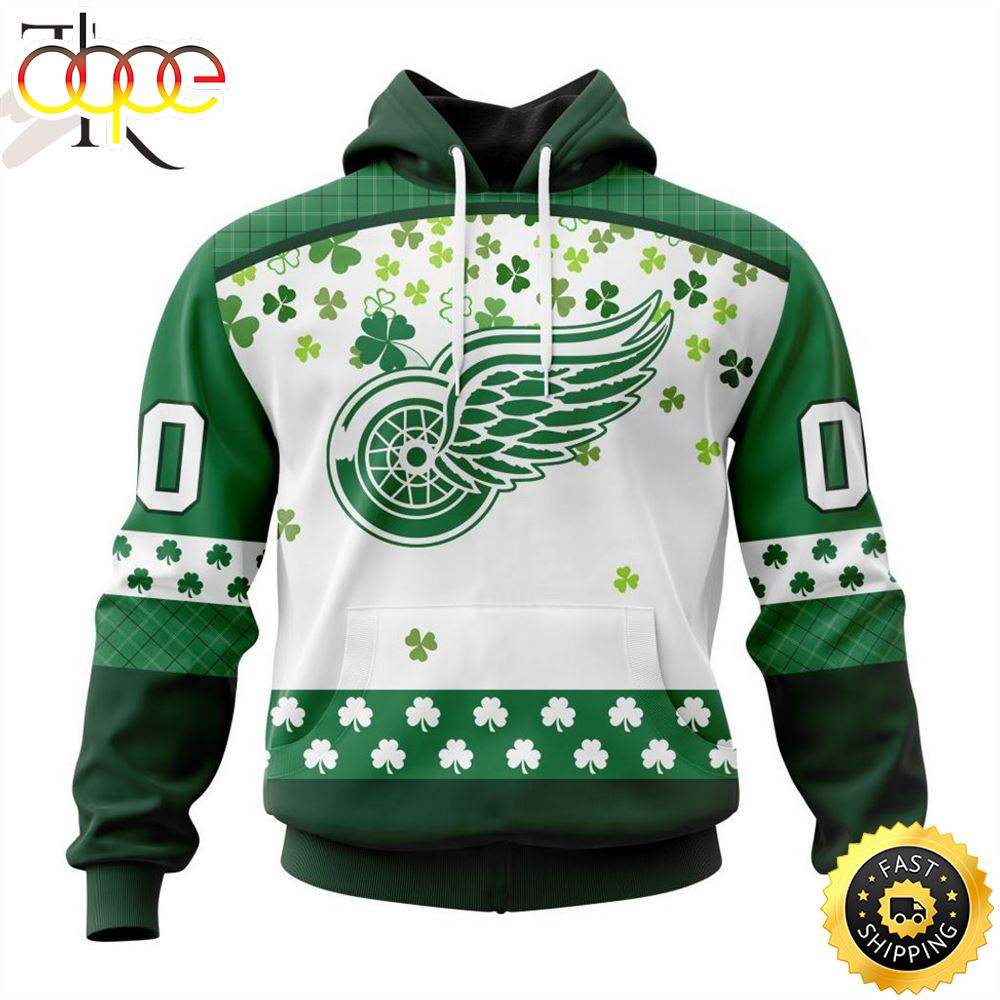 Personalized NHL Detroit Red Wings Special Design For St. Patrick Day Hoodie