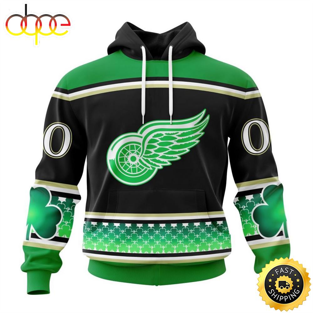 Personalized NHL Detroit Red Wings Specialized Unisex Kits Hockey Celebrate St Patrick's Day Hoodie