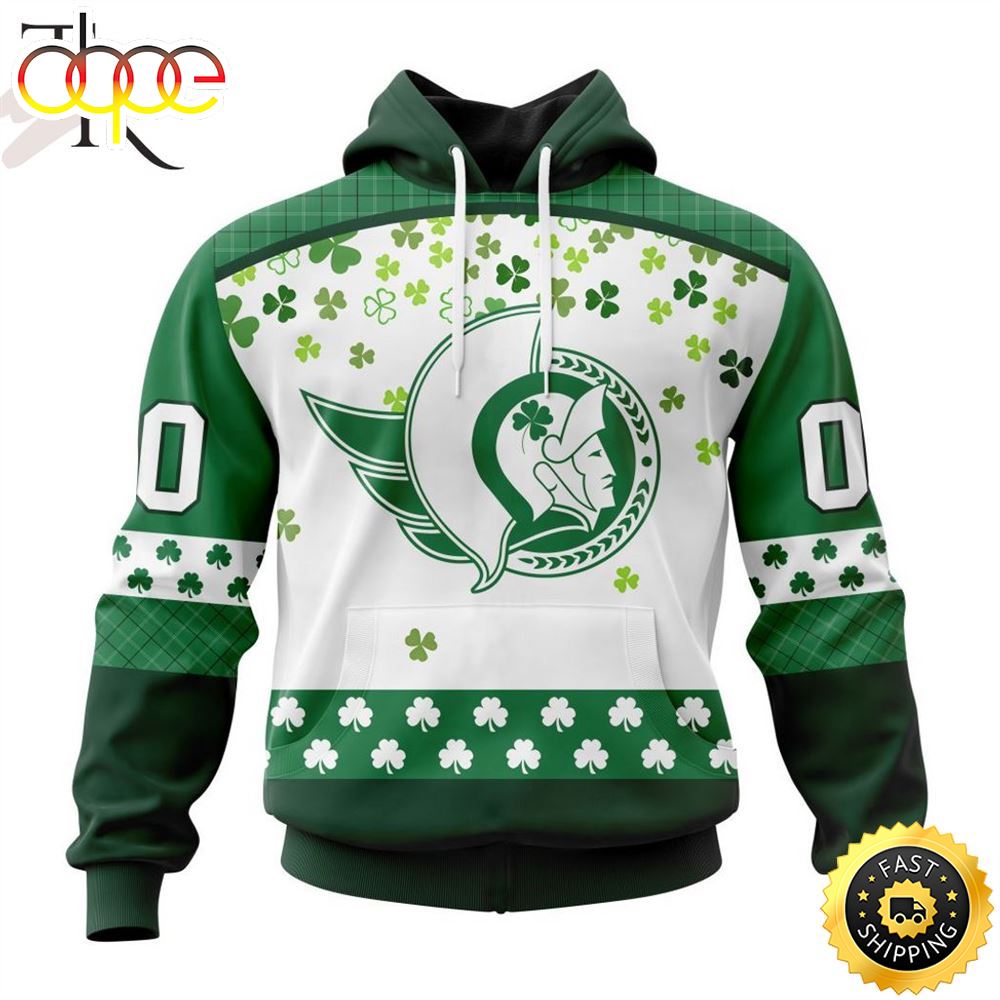 Personalized NHL Ottawa Senators Special Design For St. Patrick Day Hoodie