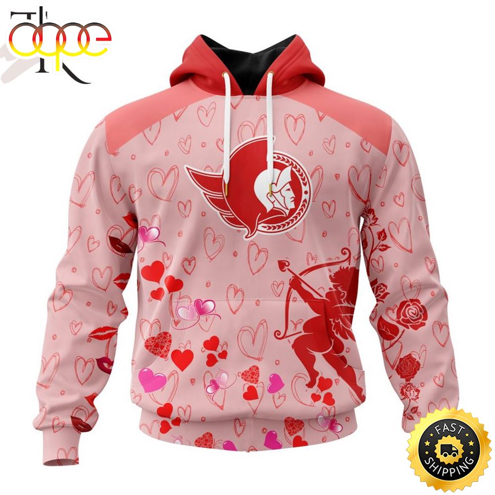 Personalized NHL Ottawa Senators Special Design For Valentines Day Hoodie