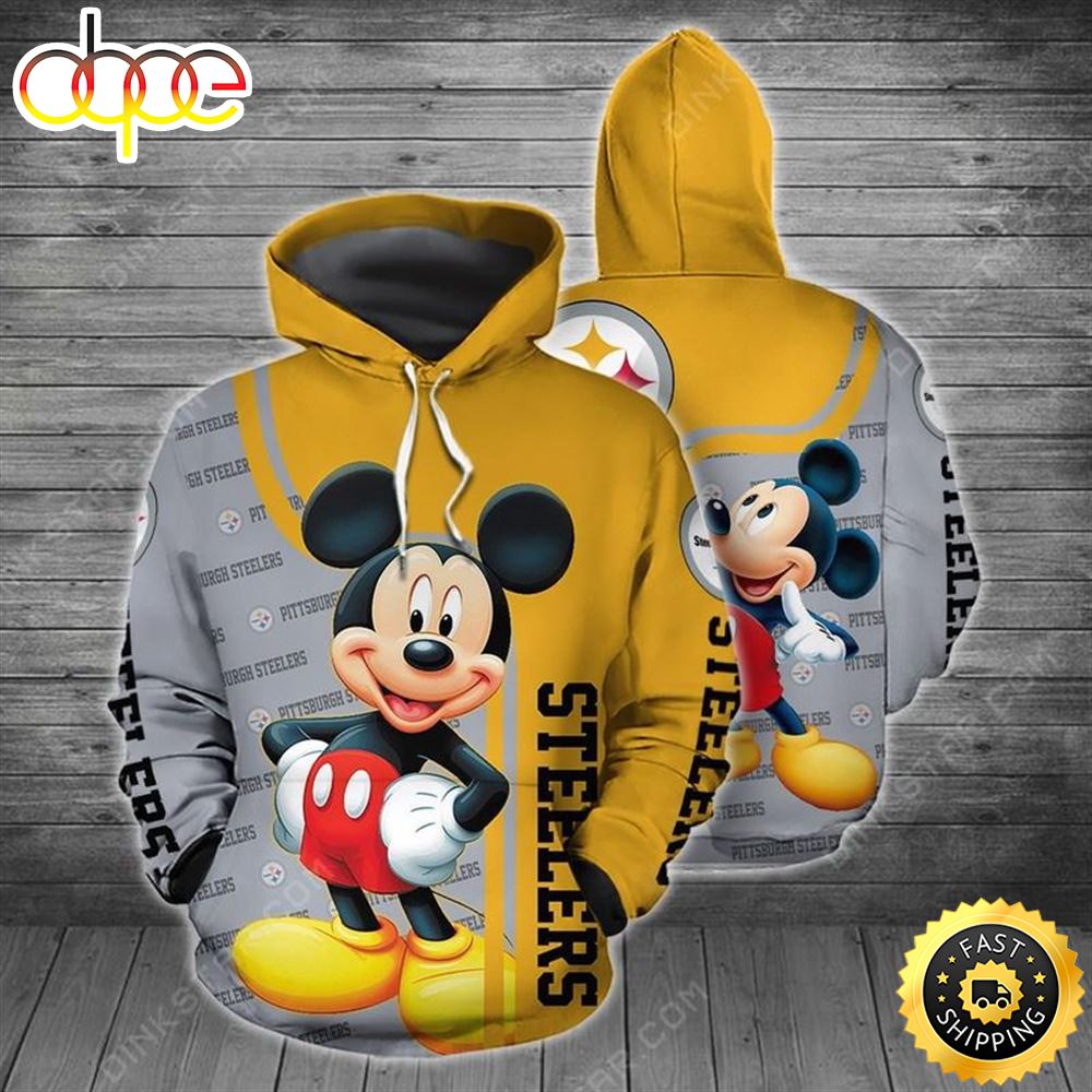 Pittsburgh Steelers Nfl Mickey Mouse Disney Men And Women 3d Shirt