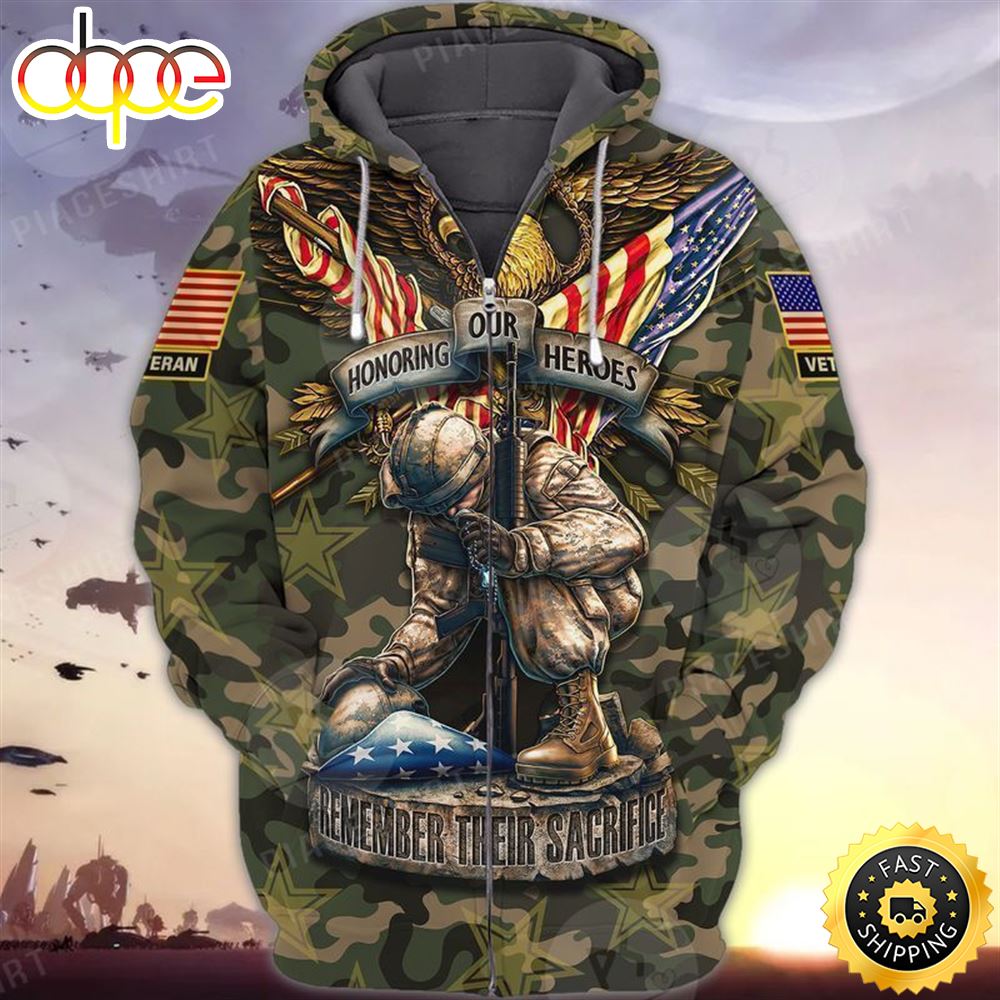 Premium Unique Honor Our Heros Zip Hoodie Ultra Soft And Warm