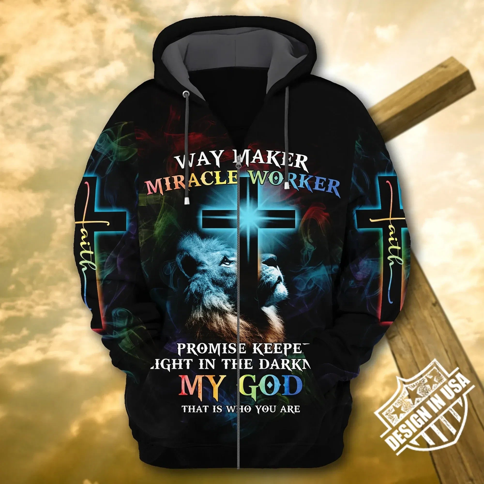 Premium Unique Jesus Lion Zip Hoodie Ultra Soft And Warm