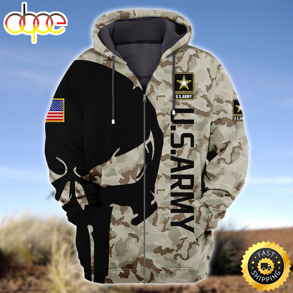 Premium Unique U.S Army Zip Hoodie Ultra Soft and Warm