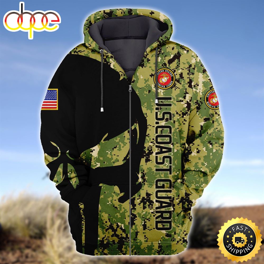 Premium Unique U.S Coast Guard Zip Hoodie Ultra Soft and Warm