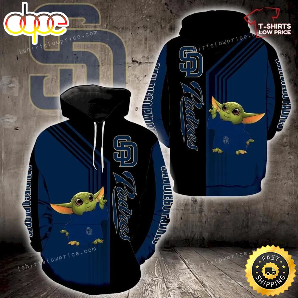 San Diego Padres Baby Yoda Full Print 3d Hoodie Zipper Men Women