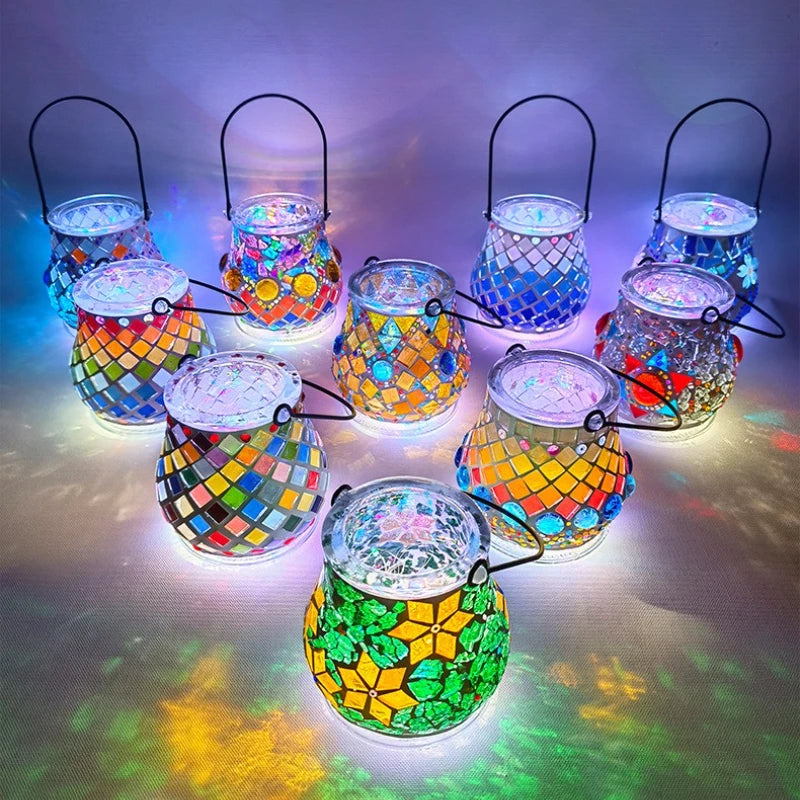 DIY Kit Mosaic Building Sets Glass Lantern/Candle Holder/Vase Exclusive Art DIY Glass Craft for Adults and Teens Gifts
