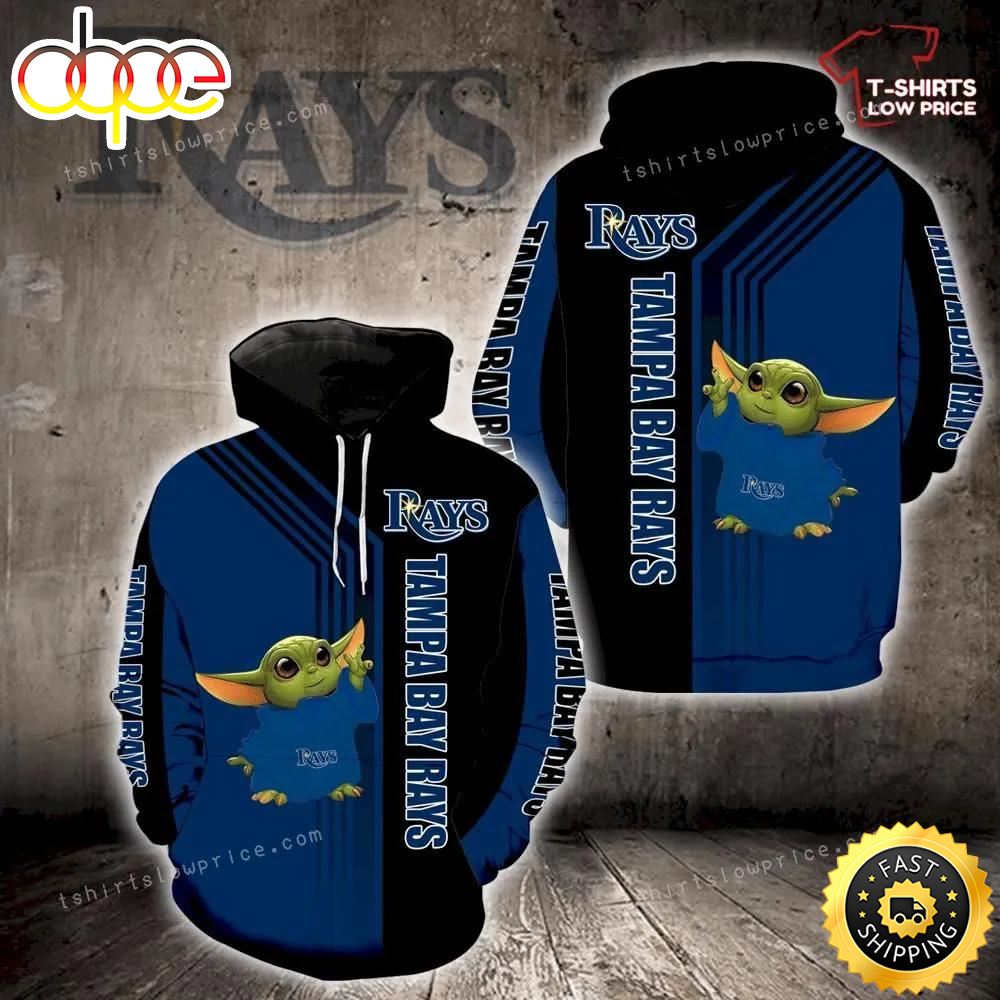 Tampa Bay Rays Baby Yoda Green Full Print 3d Hoodie And Zipper
