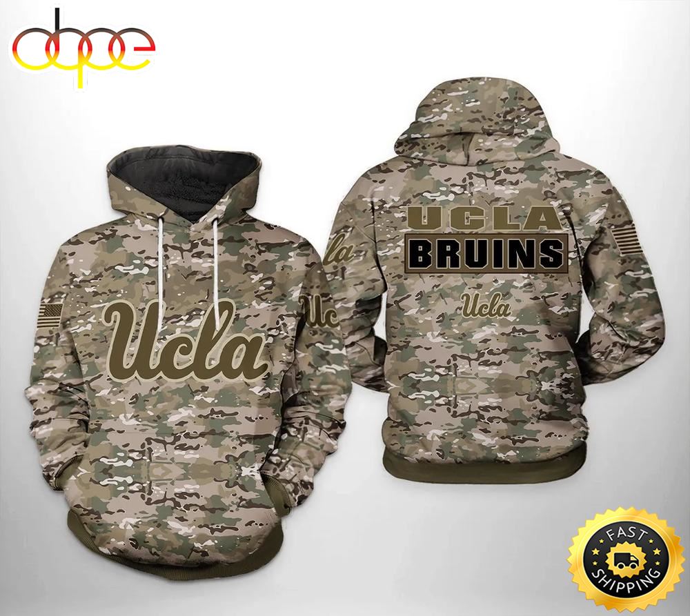 UCLA Bruins Camo Veteran 3D Hoodie Gifts For UCLA Bruins Fans