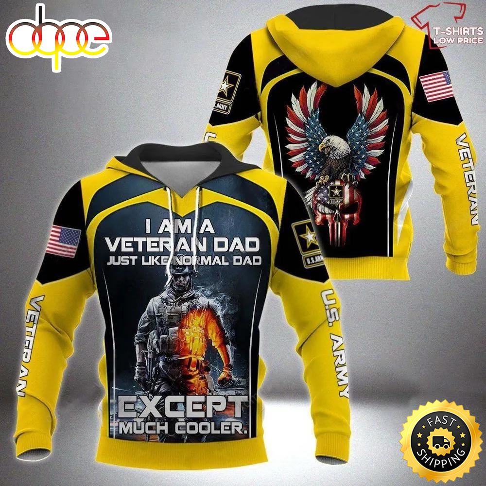 US Army Veteran 3D Hoodie Veteran Dad Gifts