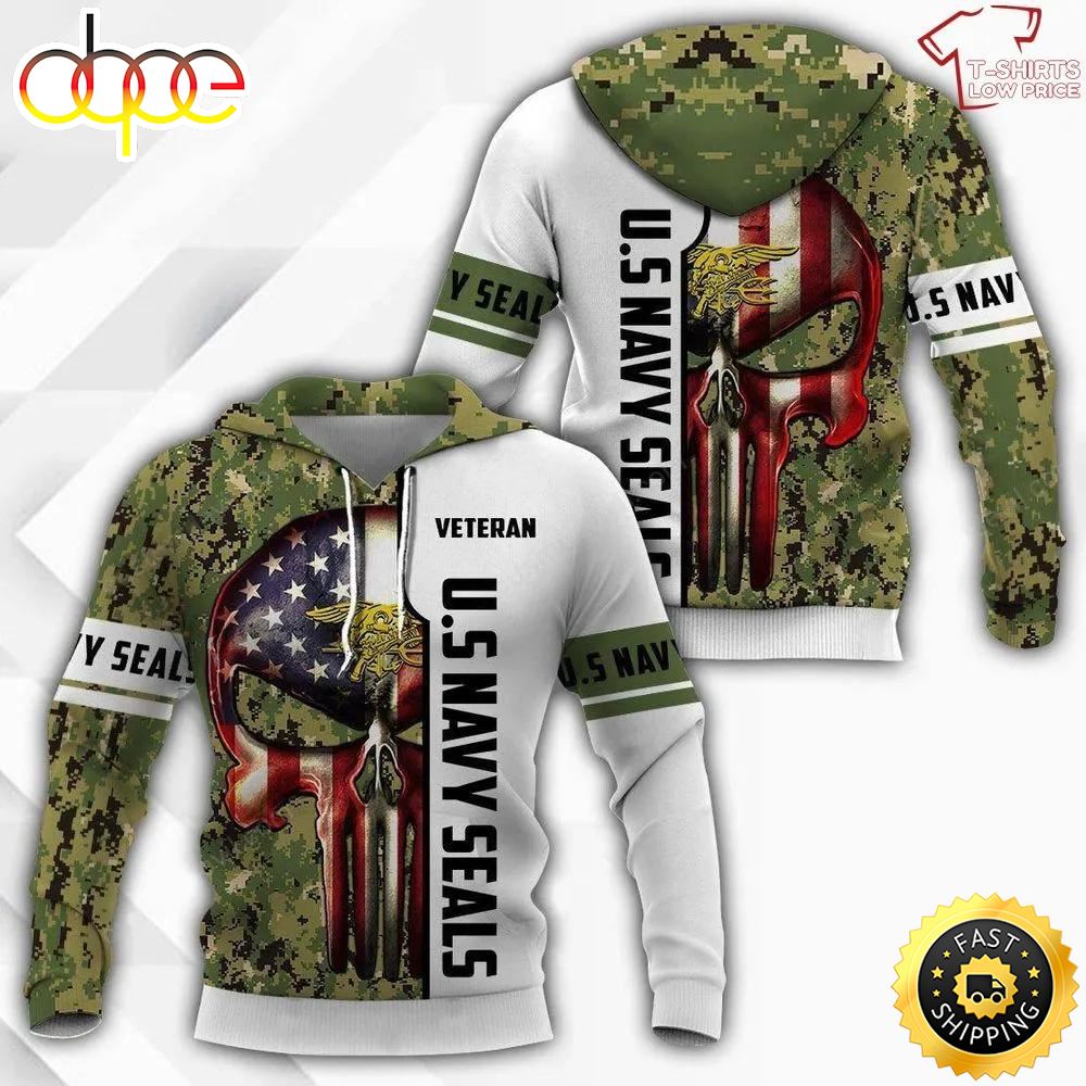 United States Navy Seal Veterans Camouflage 3D Hoodie