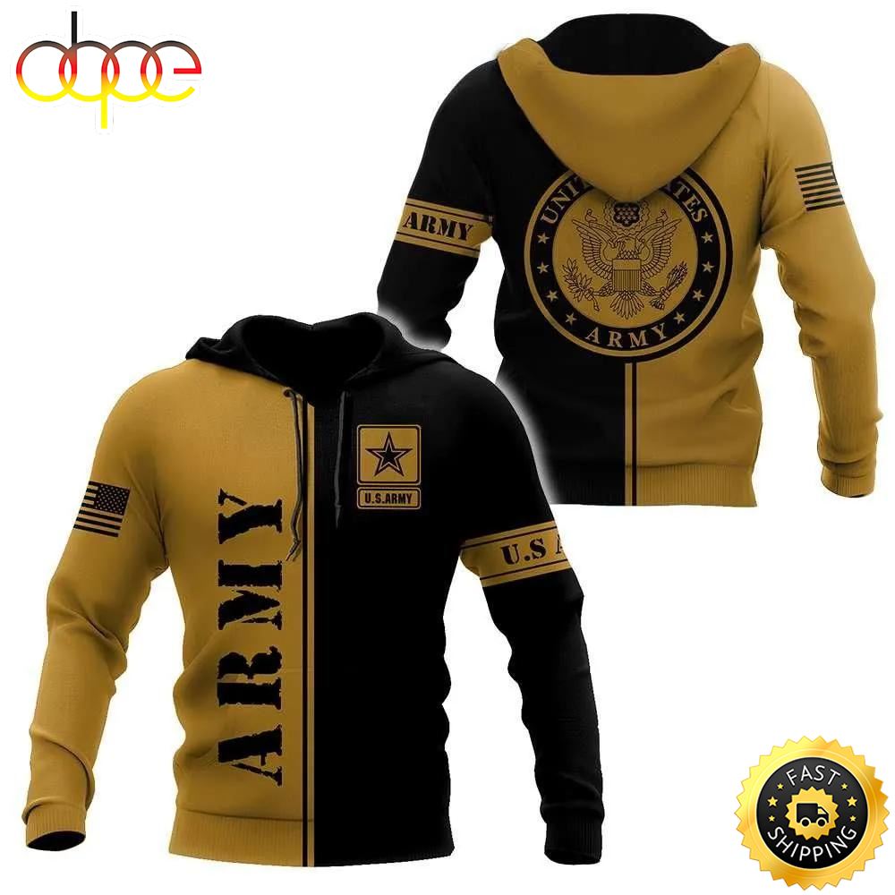 Veteran Army US Military Logo 3D Hoodie All Over Printed