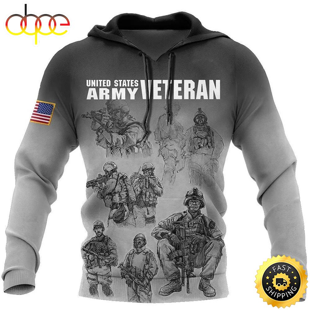 Veteran US Army Veteran Soldier Brother 3D Hoodie All Over Printed