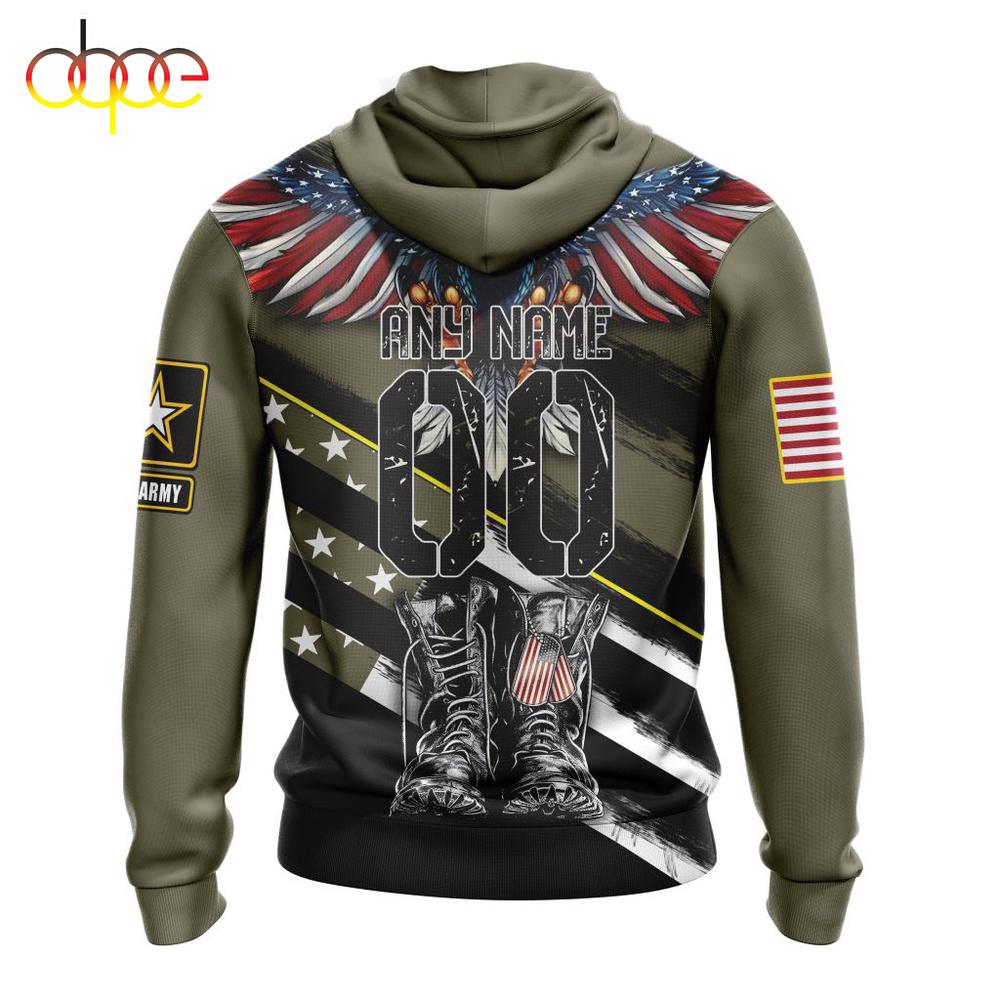 Custom Name And Number NFL Buffalo Bills Veterans Honor The Fallen 3D Hoodie Shirt