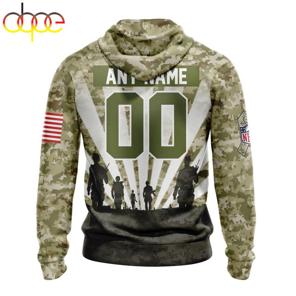 Custom Name And Number NFL Minnesota Vikings Salute To Service Honor Veterans Hoodie