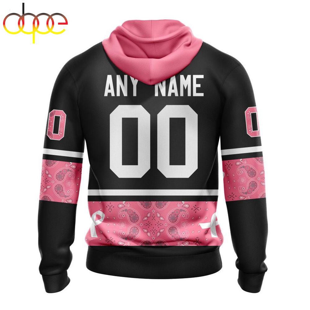 Custom Name And Number NHL Toronto Maple Leafs Breast Cancer All Over Print Hoodie