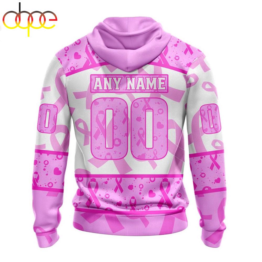 Custom Name And Number NHL Winnipeg Jets Pink October Breast Cancer Awareness 3D Hoodie