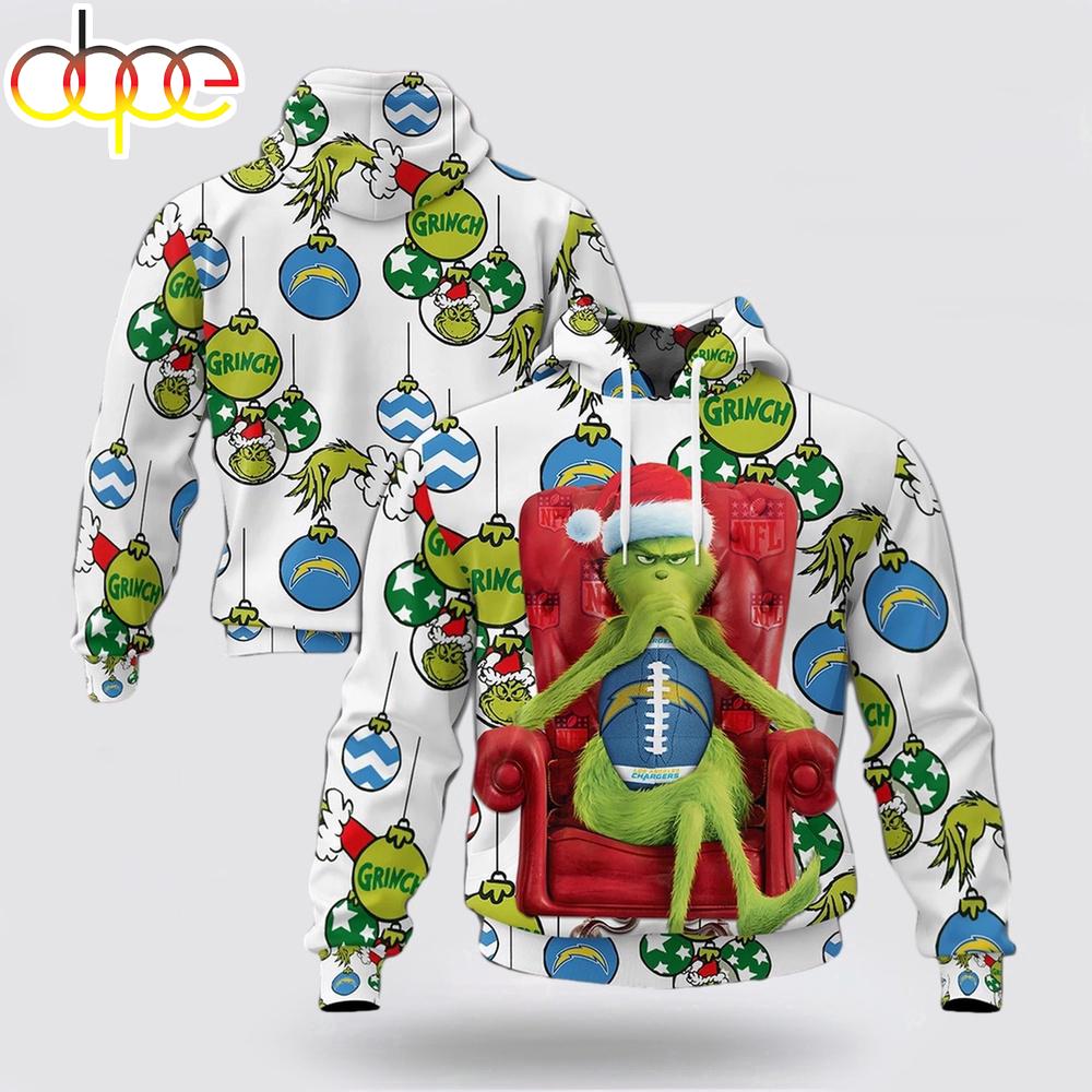NFL Los Angeles Chargers Grinch Christmas All Over Print Hoodie Shirt