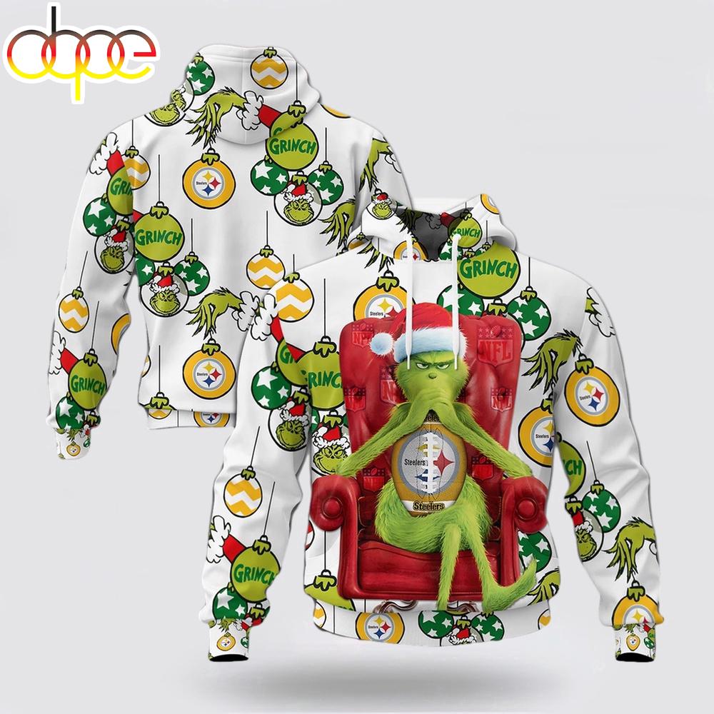NFL Pittsburgh Steelers Grinch Christmas All Over Print Hoodie Shirt