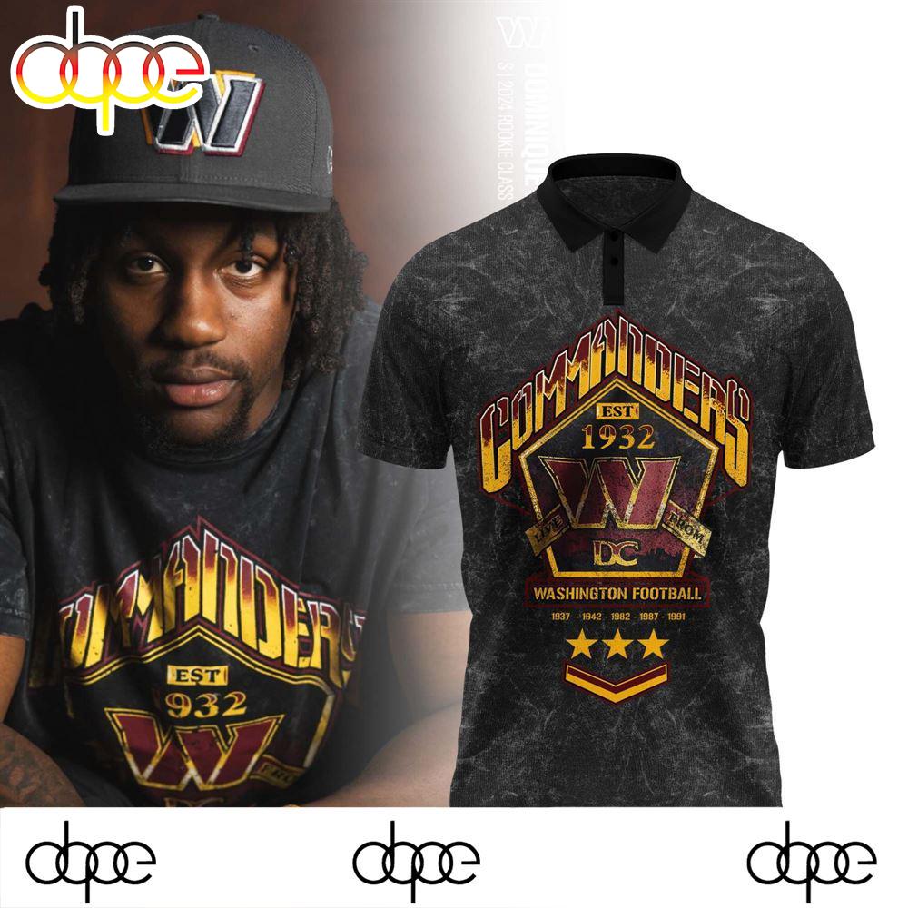 The Wild Collective Black Washington Commanders Band Polo Shirt